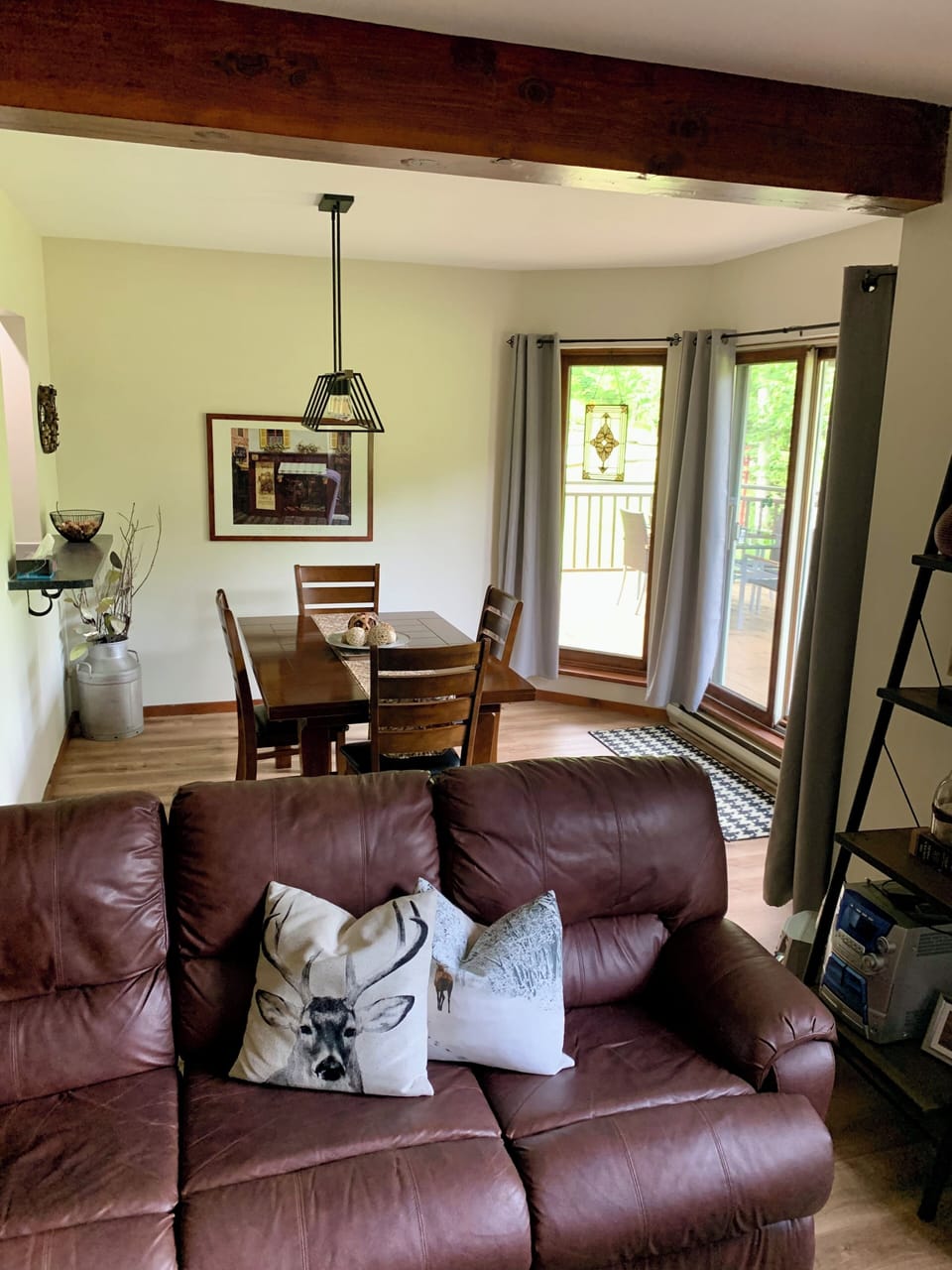Dining area just off walk out ground level patio