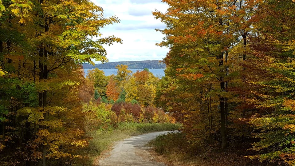 Autumn view of Crystal Lake (5 min. walk to lakefront)
