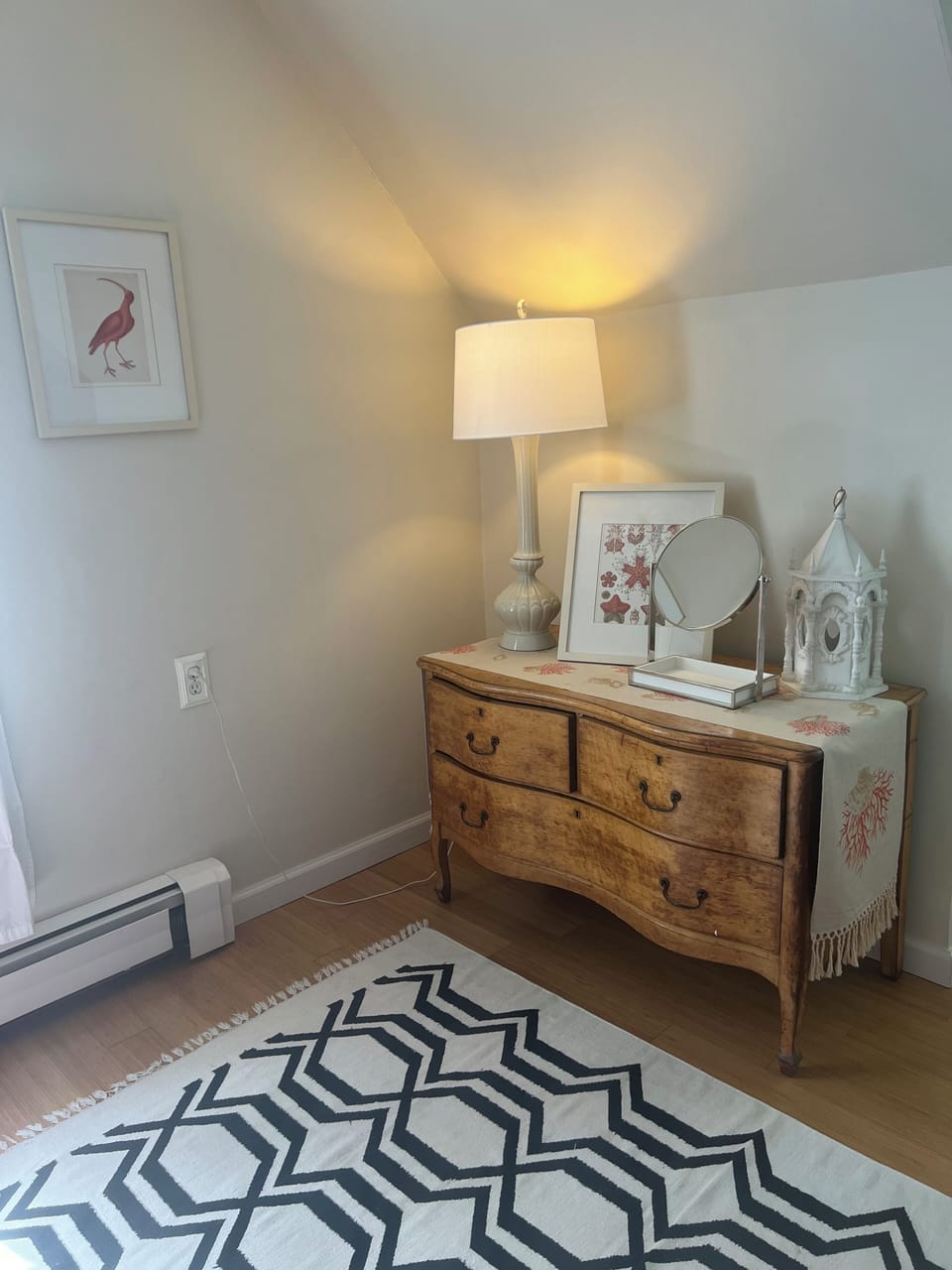 Second floor bedroom has a roomy dresser and touch up mirror!