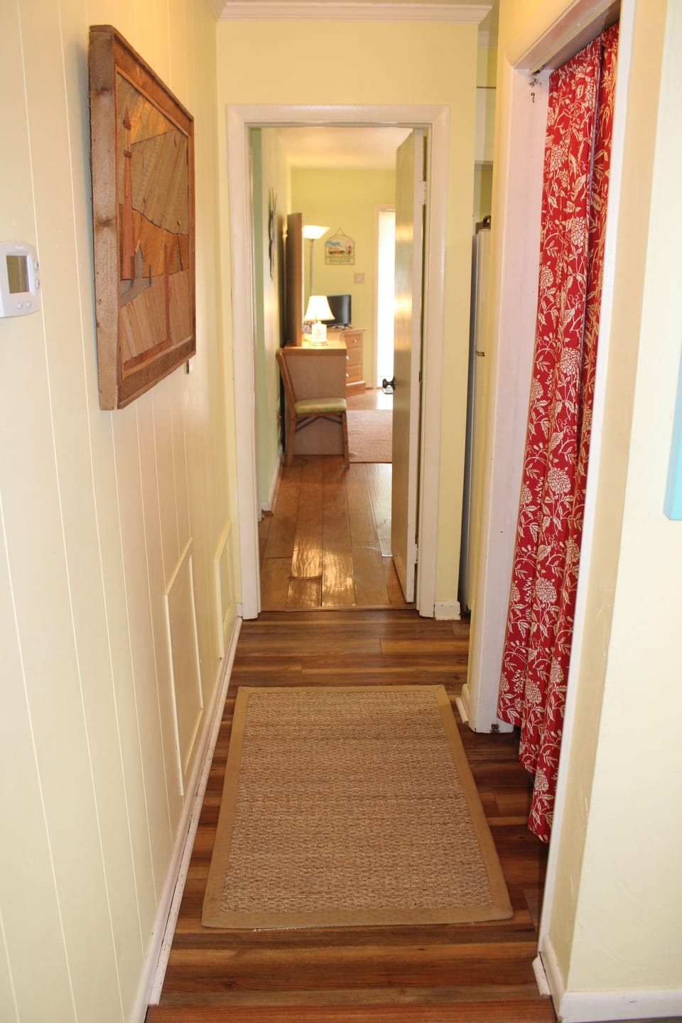 Hallway looking from living room to 2nd (kids) bedroom