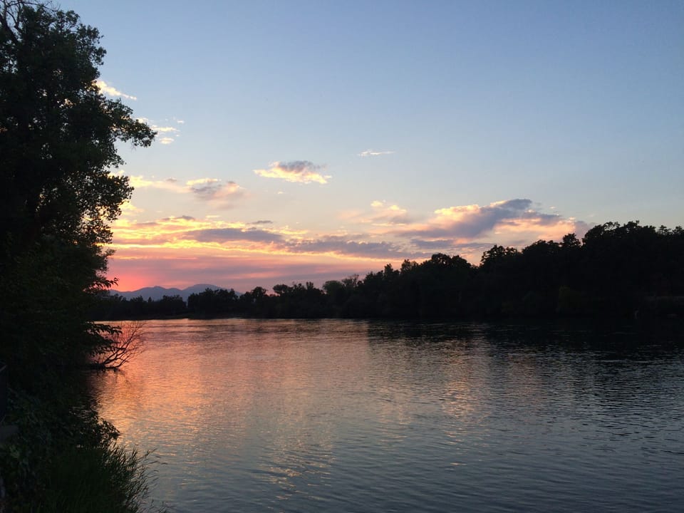 Sunset in the backyard along the river