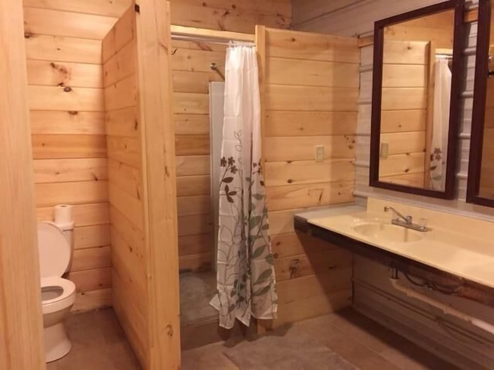 One side of our double baths in the Bunk Rooms.
