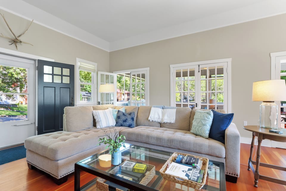 main level has 11-foot ceilings and is flooded with natural light

