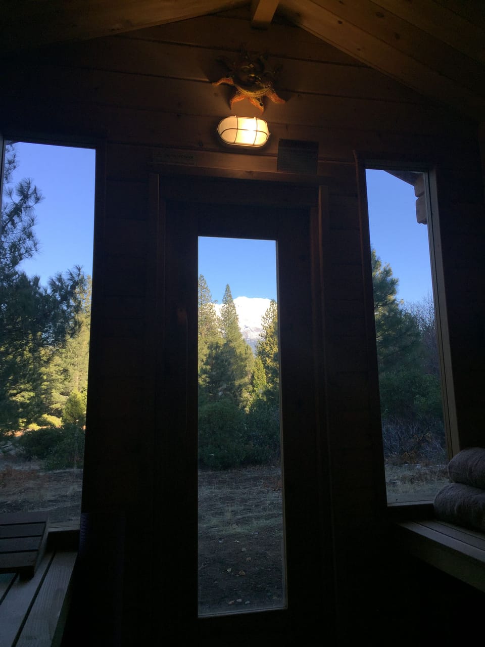 Shasta view from Sauna