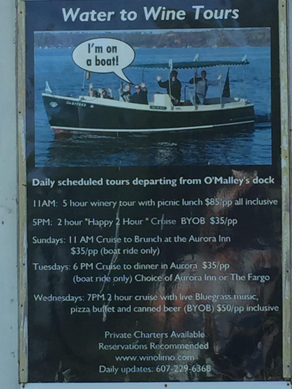 Wine Tour by boat. Have them pick you up from the Dock!