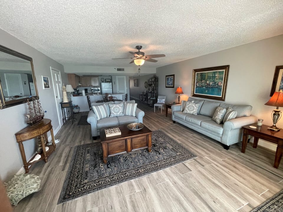 Living room and kitchen