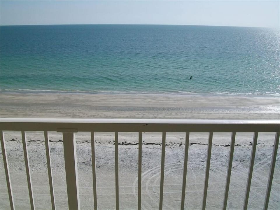 LOOKING OUT OVER BALCONY
