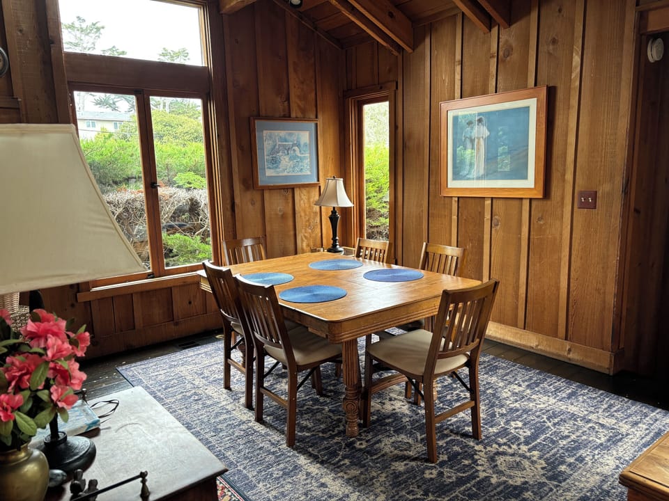 Diningroom with Carmel cottage artwork