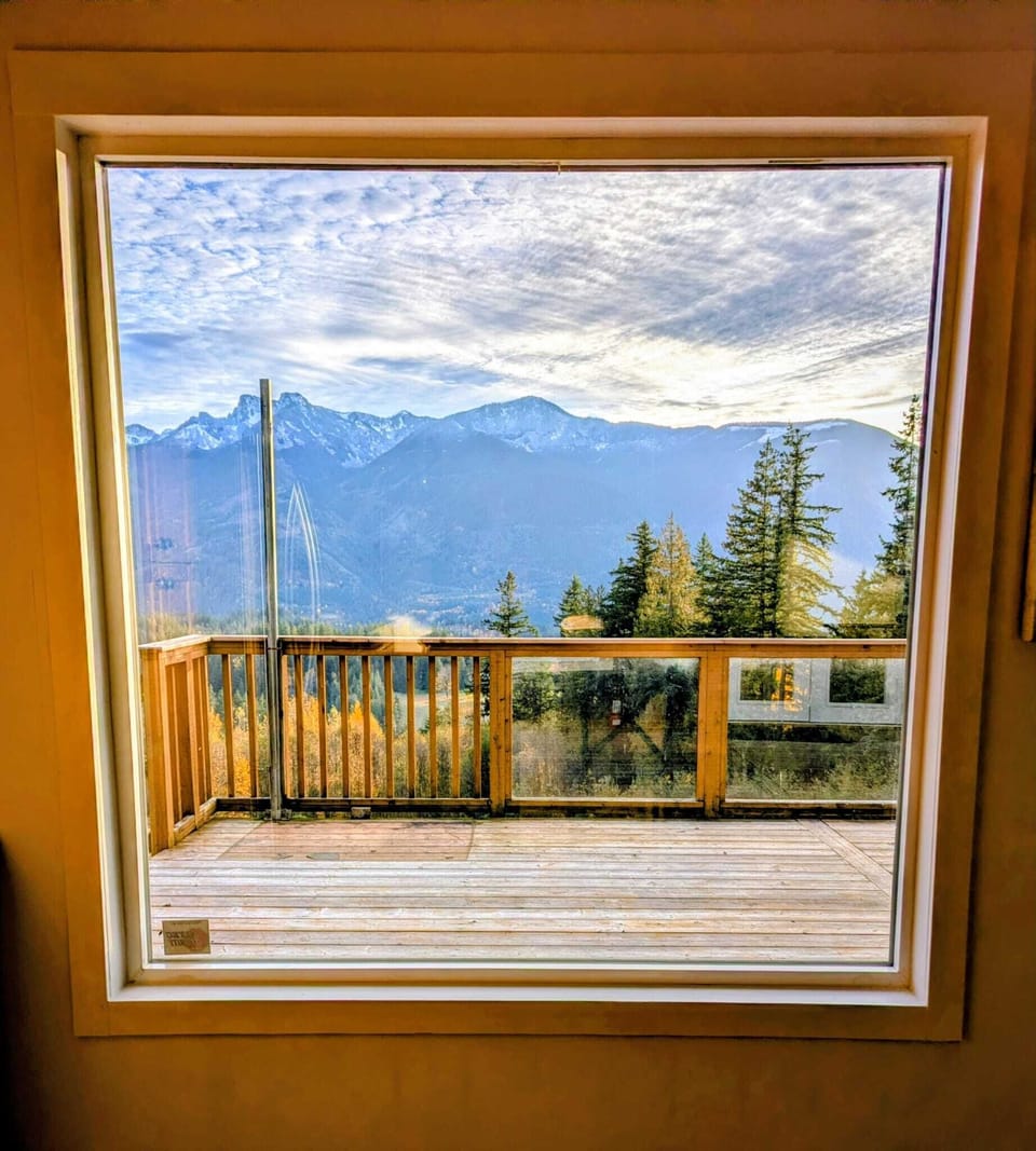 The view from the kitchen. Back Deck runs the length of the house.