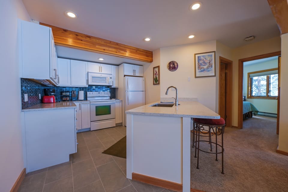 Open kitchen so you can cook and entertain