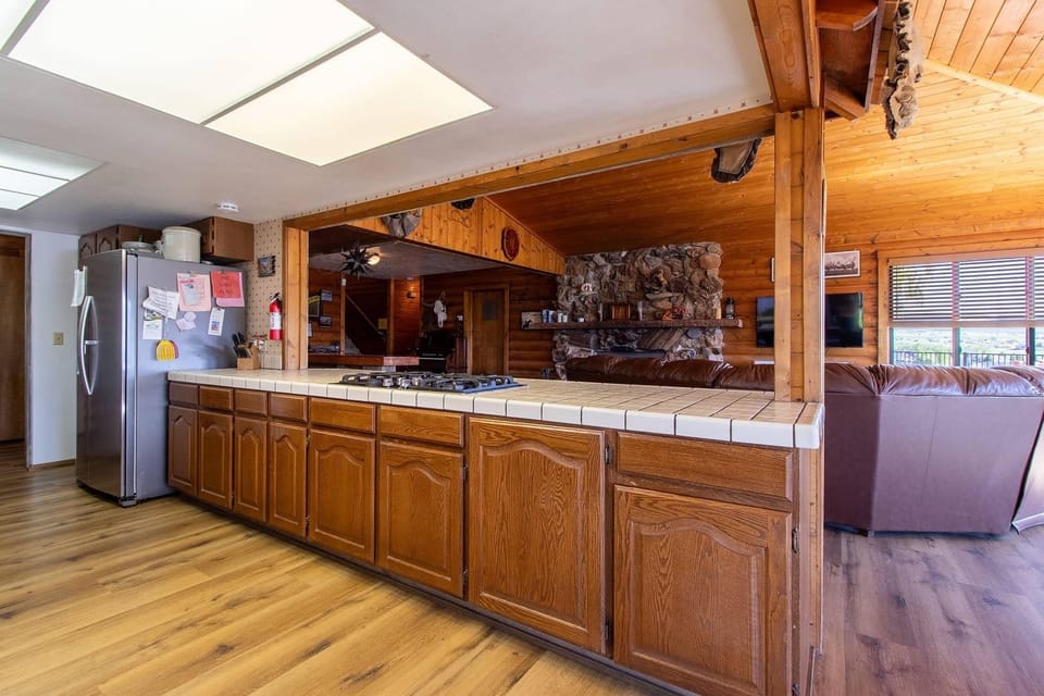 Our kitchen offers plenty of cabinet storage.