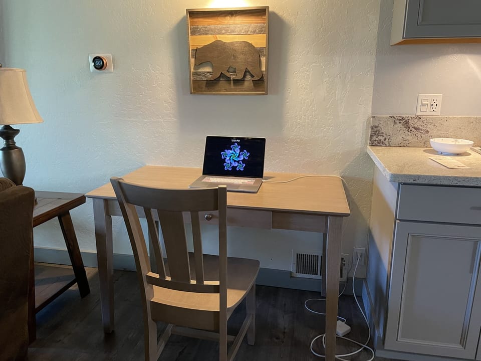 Desk in the Kitchen to work and enjoy the family.