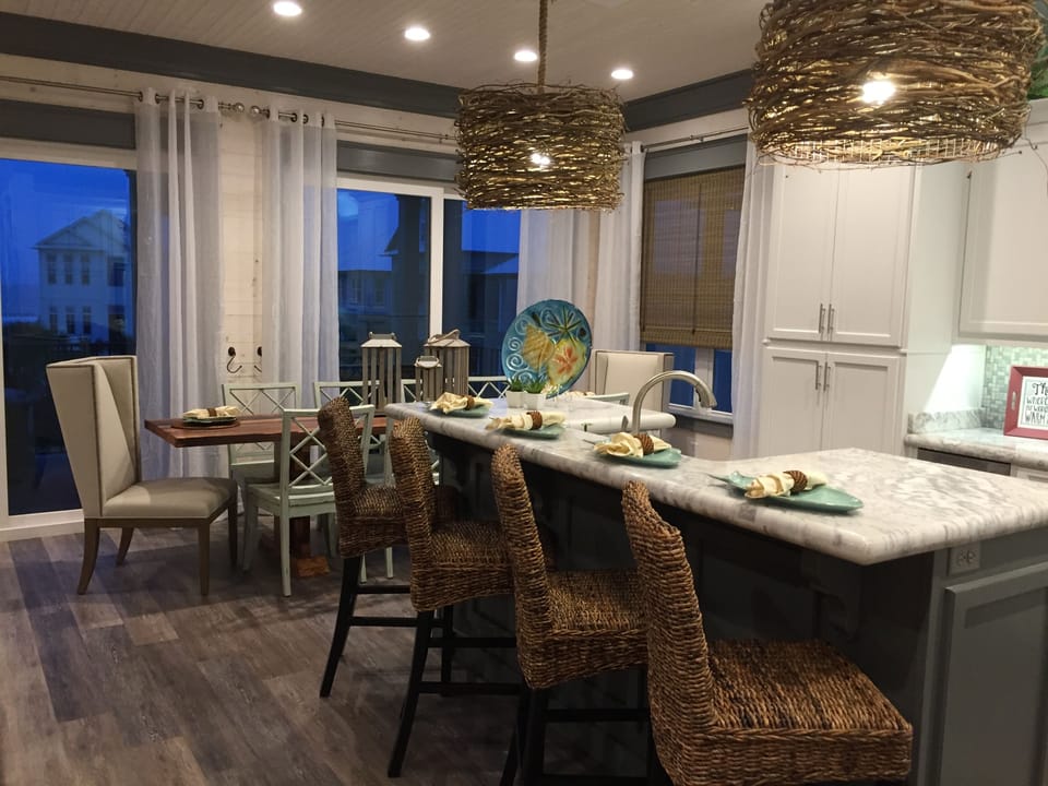 View of kitchen and dining area