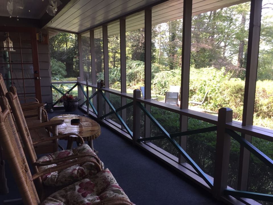 Screened Rocking Chair Porch...the perfect place to chill & enjoy the Mountains!