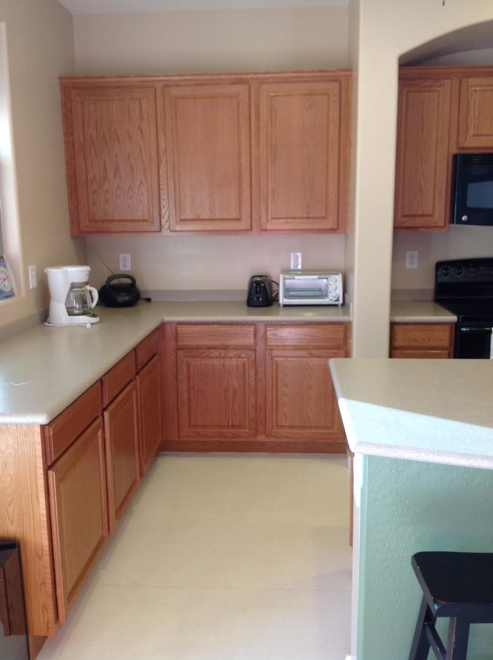 Coffee Pot, toaster and toaster oven to help get your morning started!
