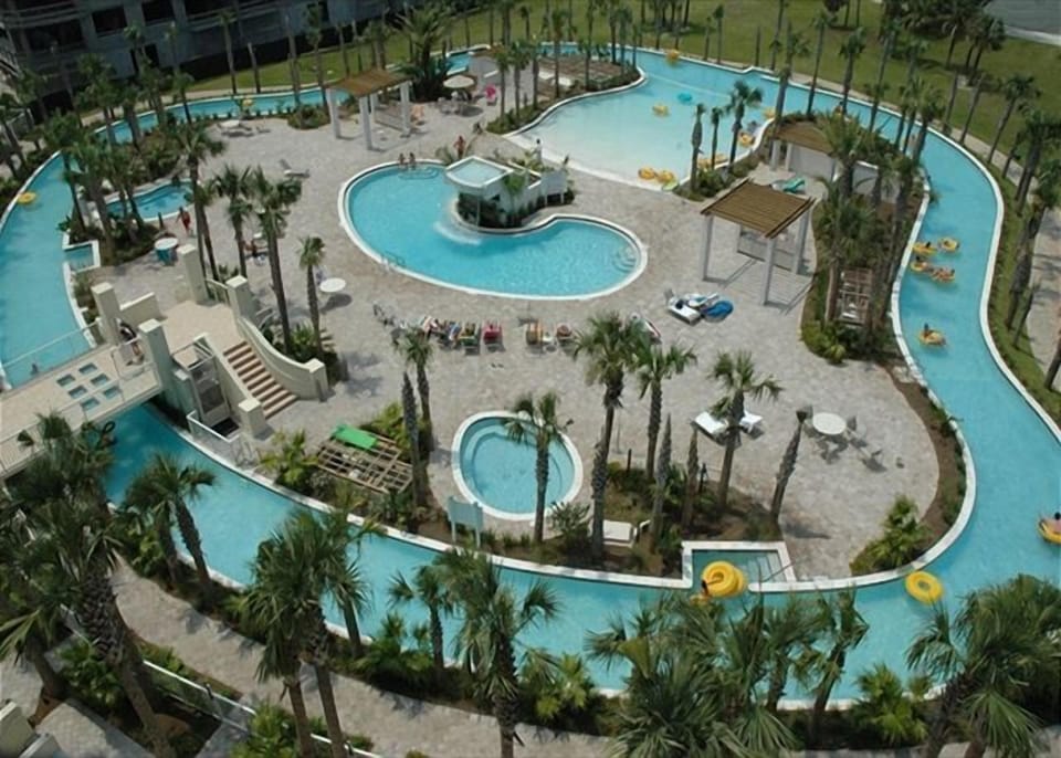 Lazy river and surrounding pools
