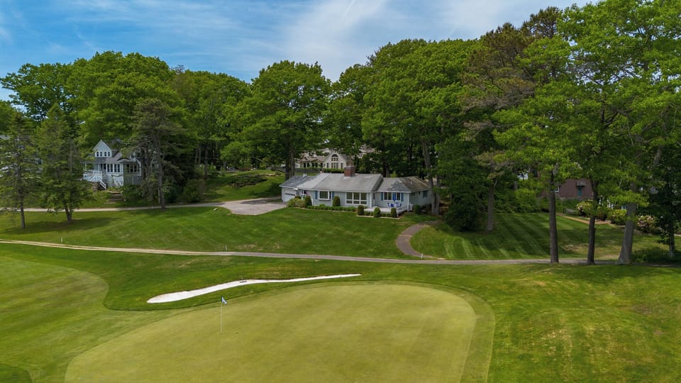 View of the home from above the second green.