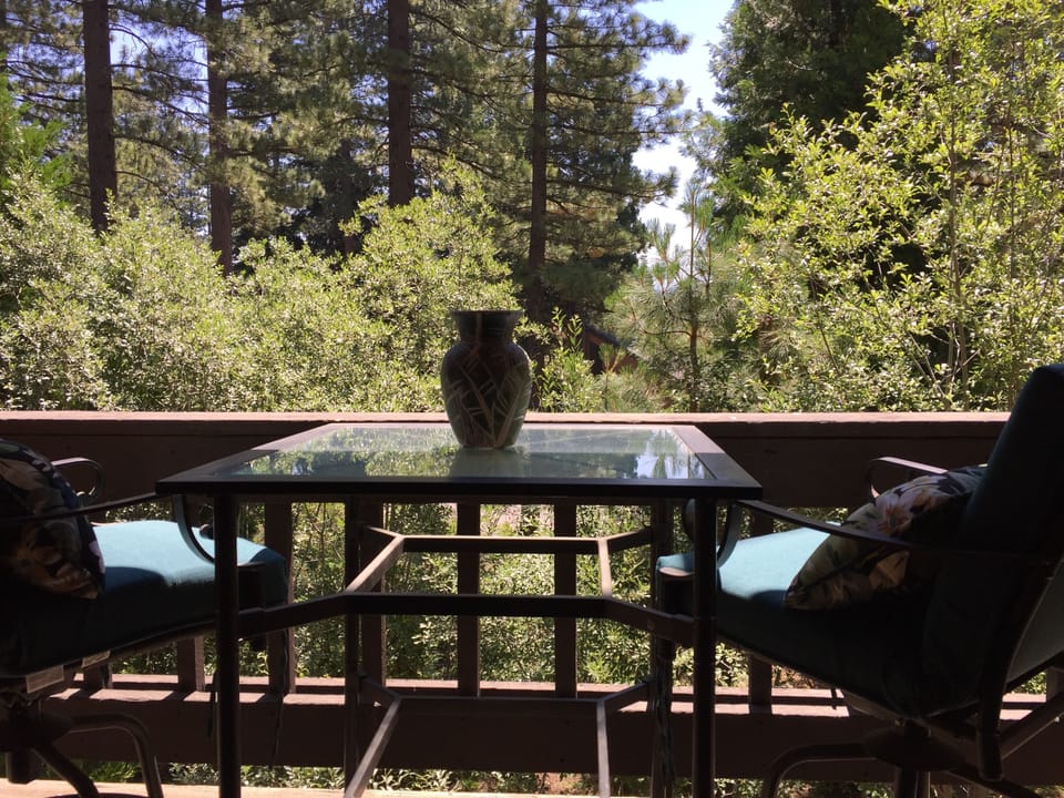 Very peaceful & relaxing outdoor deck with roof.