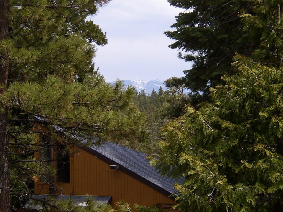 View of the mountains from the deck.