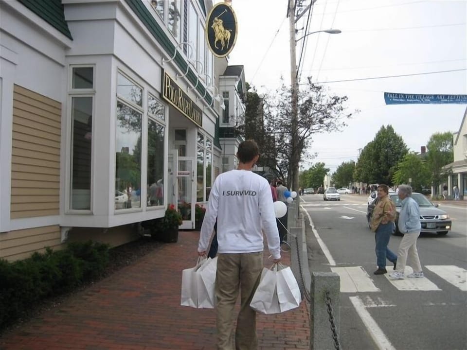 Shopping at the Freeport outlets near Portland.