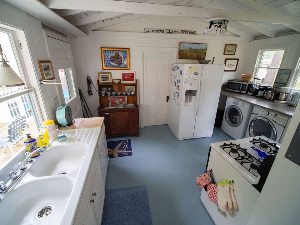The kitchen has everything you need for feeding a few or many. 
