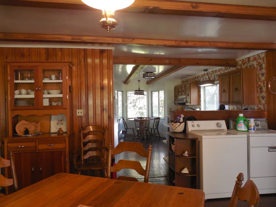 From dining room into kitchen