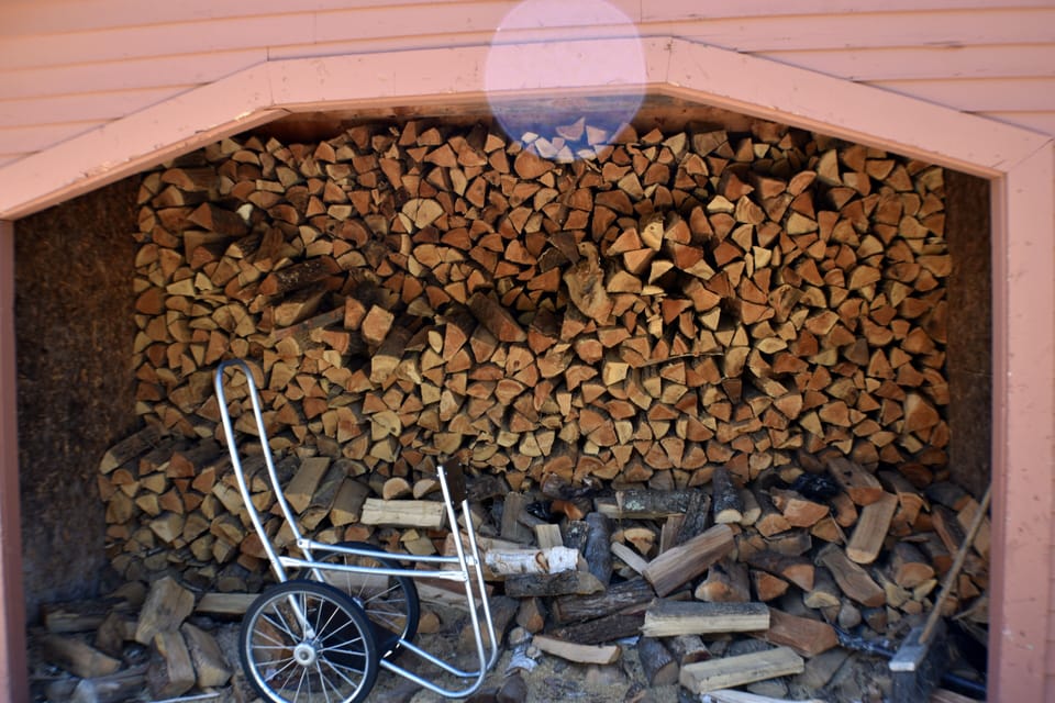 free wood provided as part of the rental very close to unit steps away