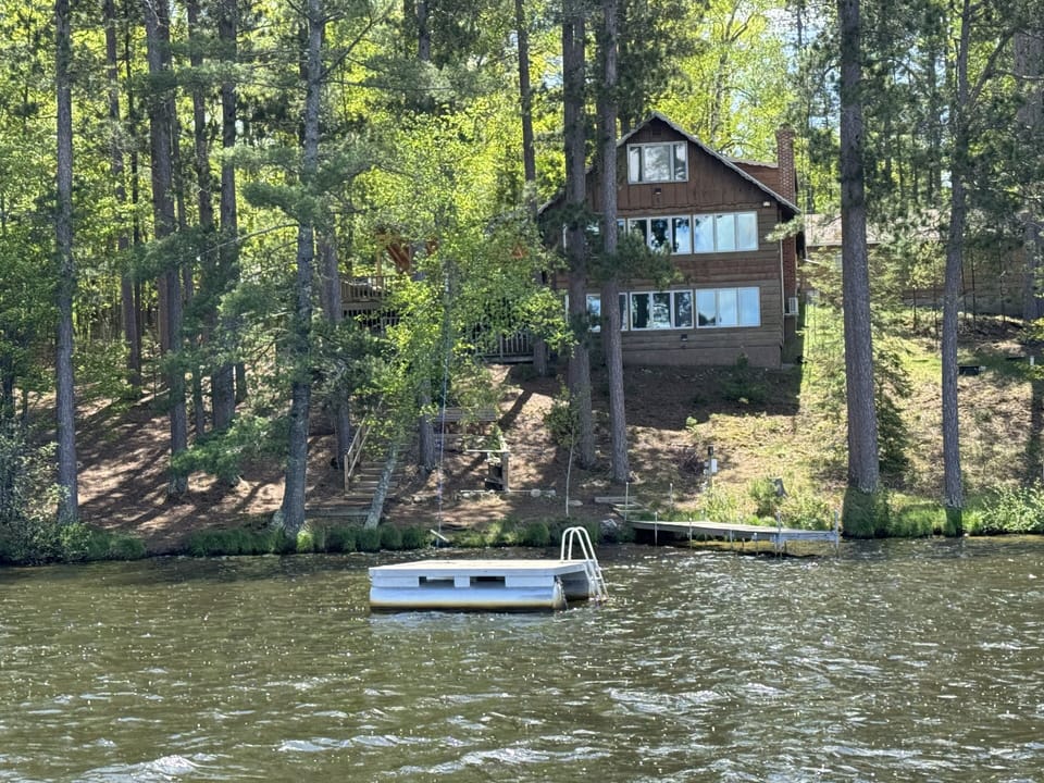 view from the water to the house