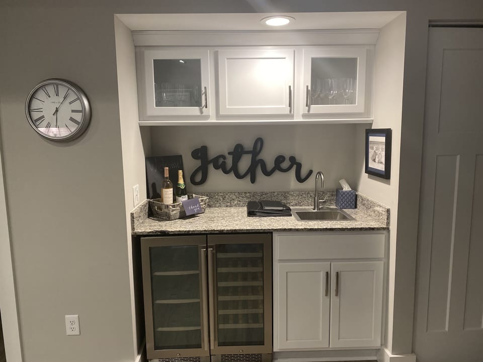 Wet bar with two drink refrigerators