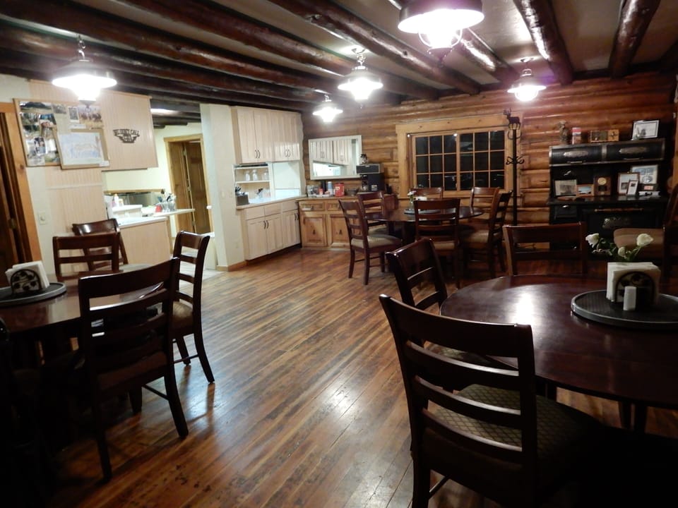 Spacious dinning and gathering area.