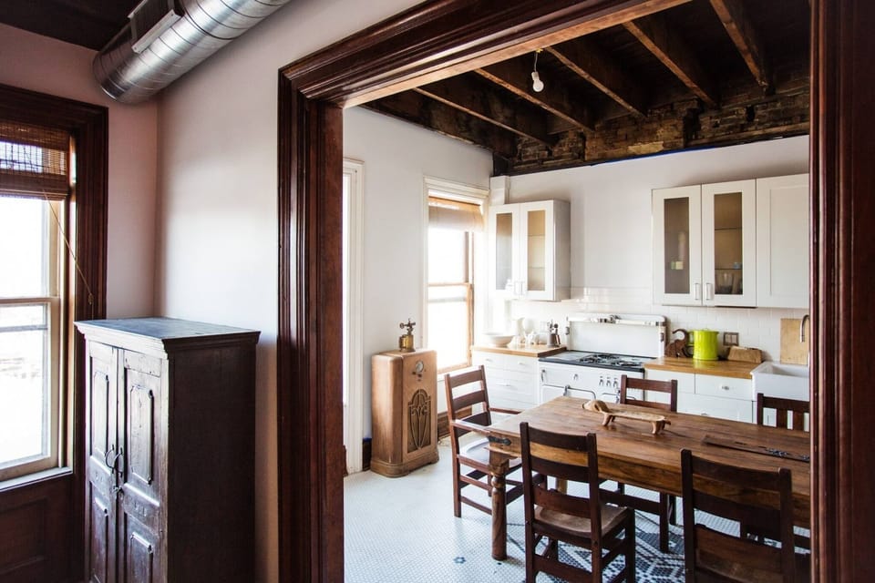 View of kitchen from living room