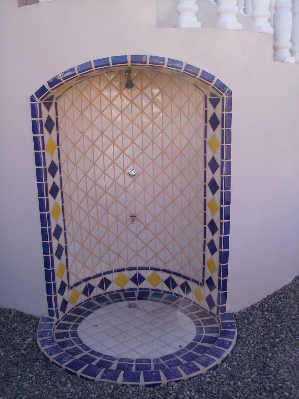 Out door shower to rinse off after the beach