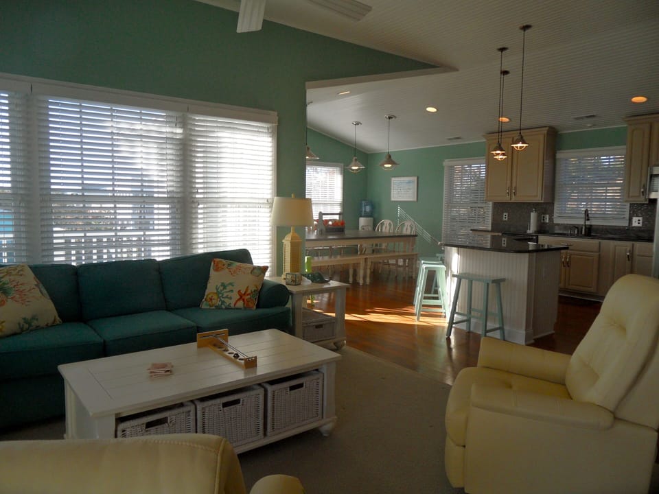 Open Living, Dining and Kitchen Areas