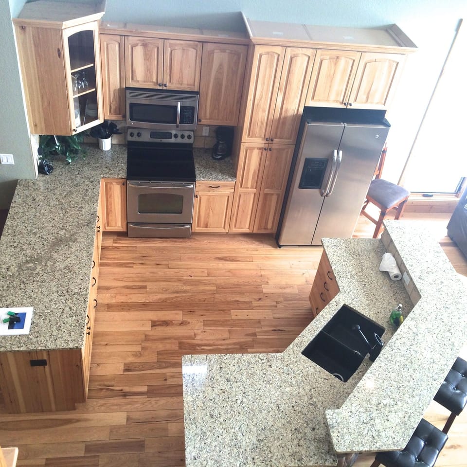Kitchen view from loft