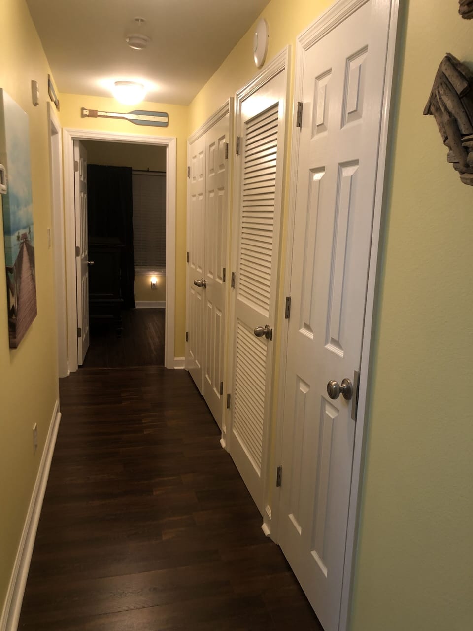 Hallway to bedrooms/bath and laundry area