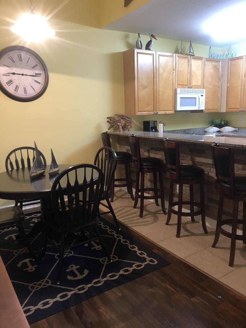 Dining area with extra seating at the bar