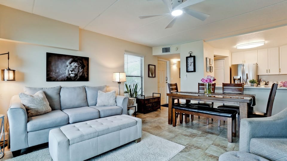 living room and kitchen