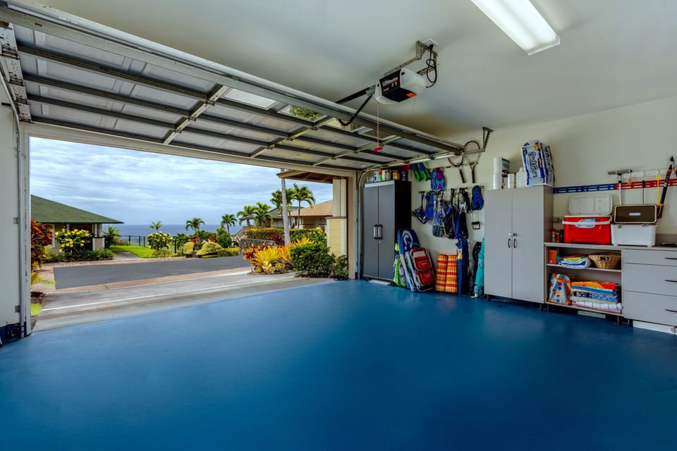 Beach chairs, umbrella and snorkel equipment 