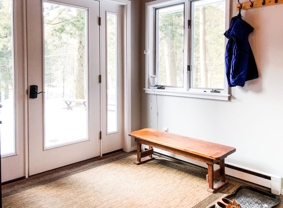 Drop your shoes and hang your coat up in the entry way