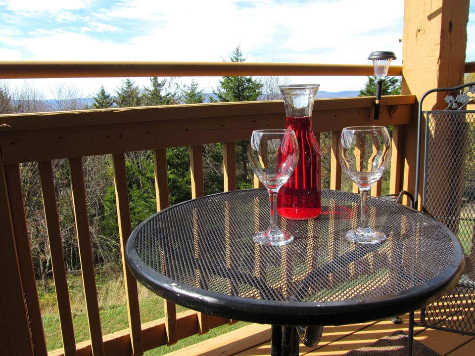 Relax  on the deck with a glass of wine