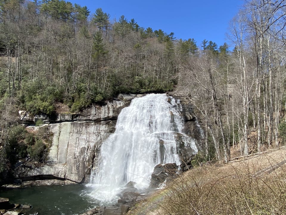 View of Rainbow Falls - great hike in Gorges State Park