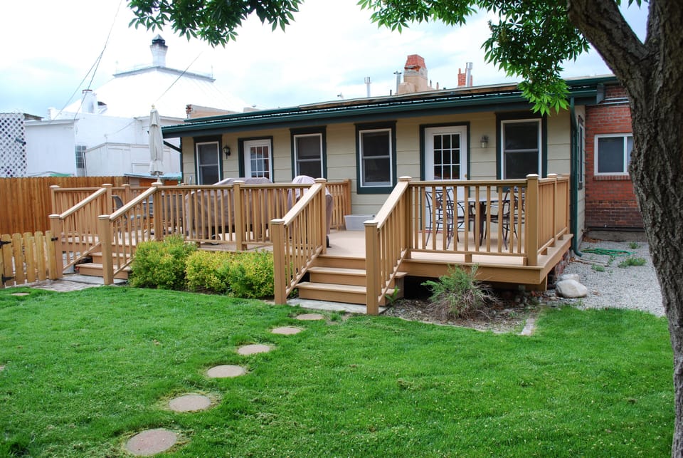 Back yard and deck