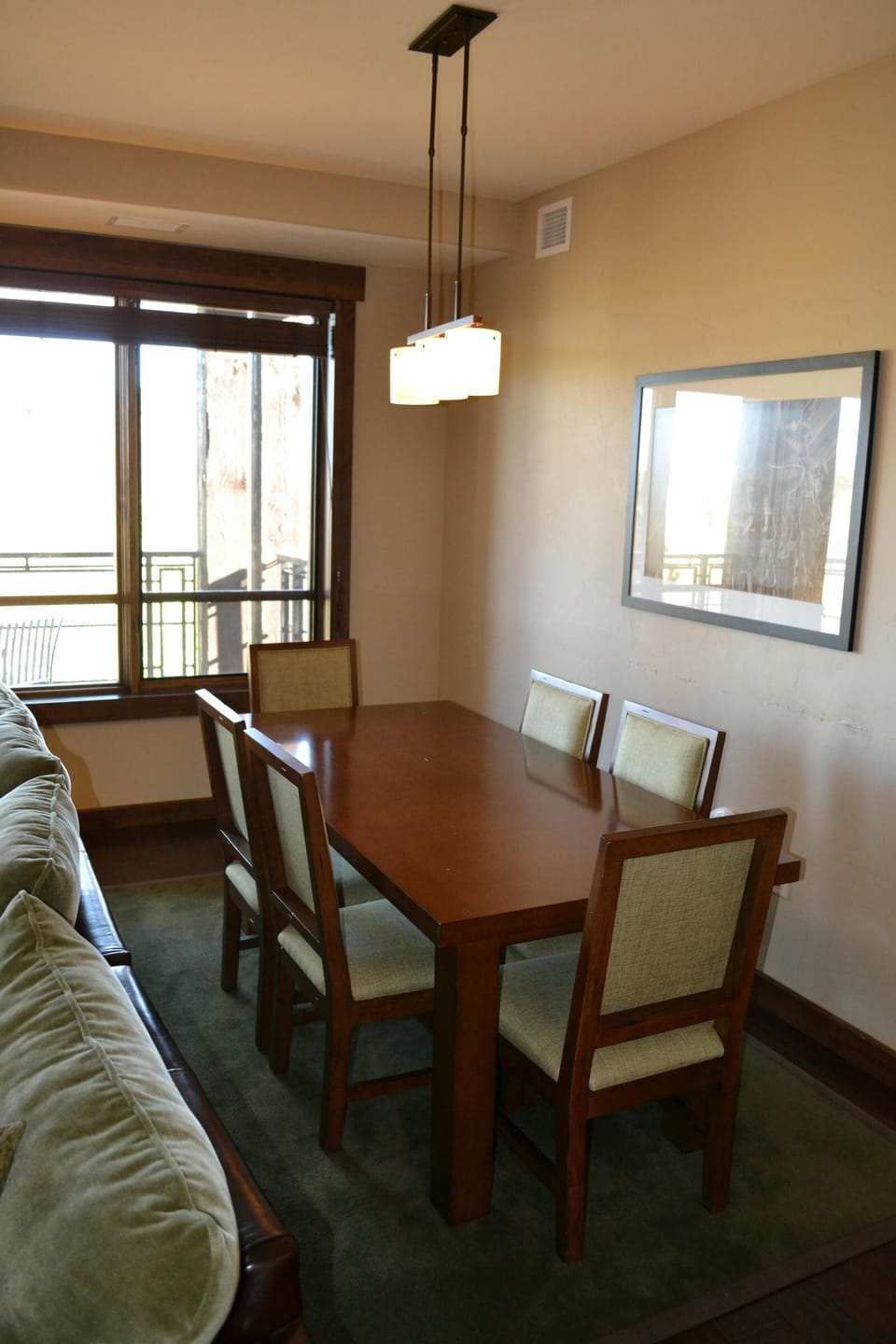 Dining table for six.