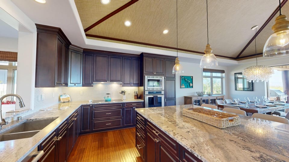 Prepare delicious island inspired meals in the homes gourmet kitchen