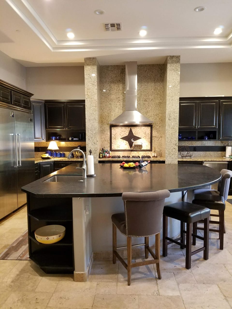Gourmet kitchen with huge kitchen island
