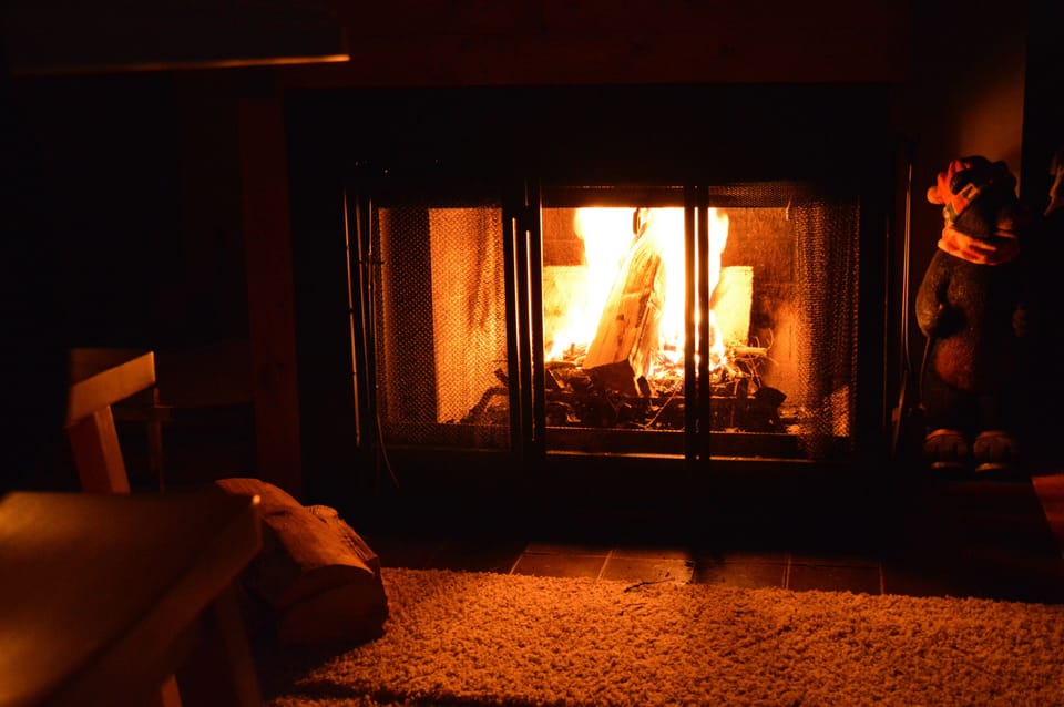 Real wood burning fireplace -  Complimentary wood included.