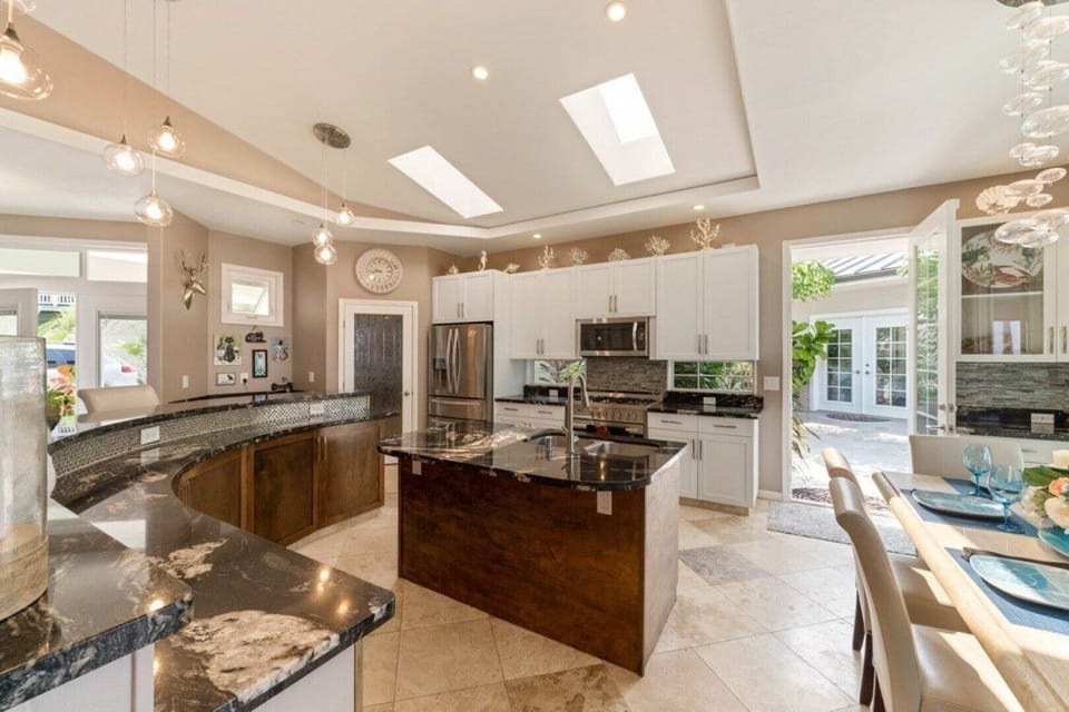 Main house and ohana share the pool and lanai with no stairs to navigate.