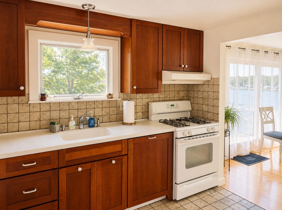 View of kitchen to dining area