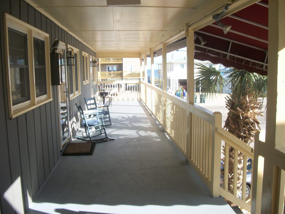 Partial ocean view from shared balcony