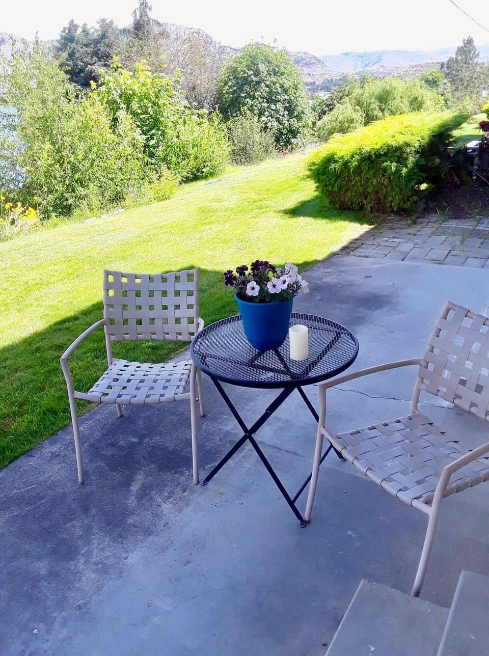 Enjoy the back patio area and views of Lake Chelan (updated pictures pending)